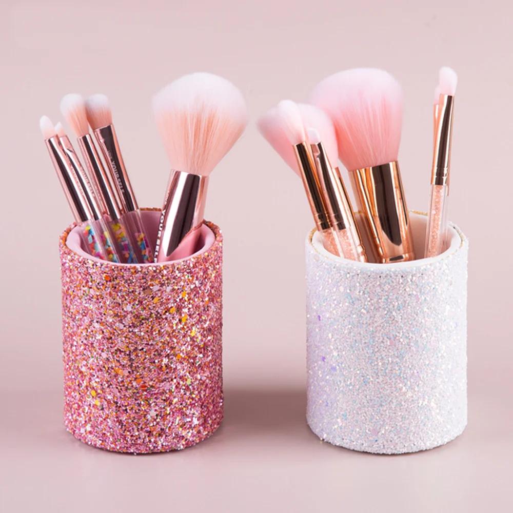 Beauty Makeup Lipstick - Sprankelende make-upborstel-emmer Cosmetische opbergdoos voor op