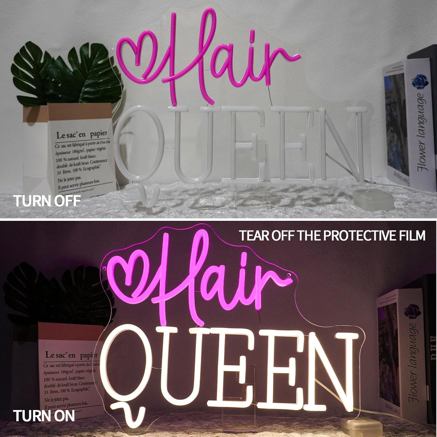 Hair Queen Neon Sign USB-aange - Beauty Queen Makeup Studio recensie en prijs